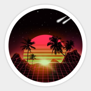 RETROWAVE LANDSCAPE Sticker